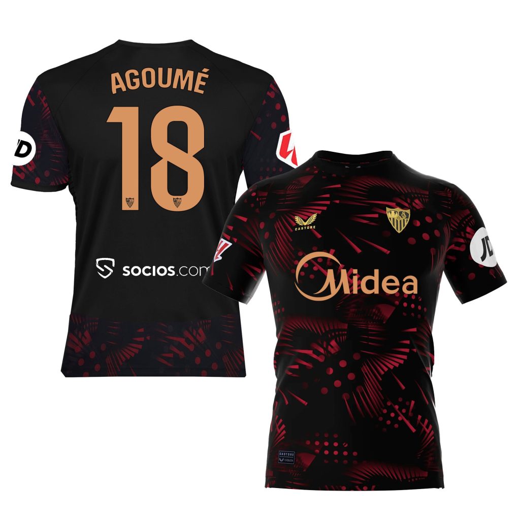 agoumé black third boys t-shirt 2425 Collection - Sevilla FC Apparel and Gear