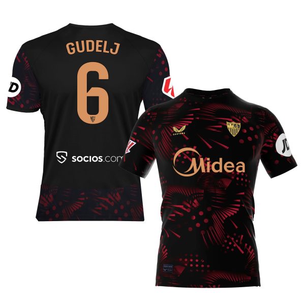 gudelj black third boys t-shirt 2425 Collection - Sevilla FC Apparel and Gear