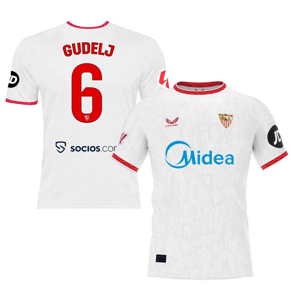 gudelj t-shirt home adult 2425 Collection - Sevilla FC Apparel and Gear