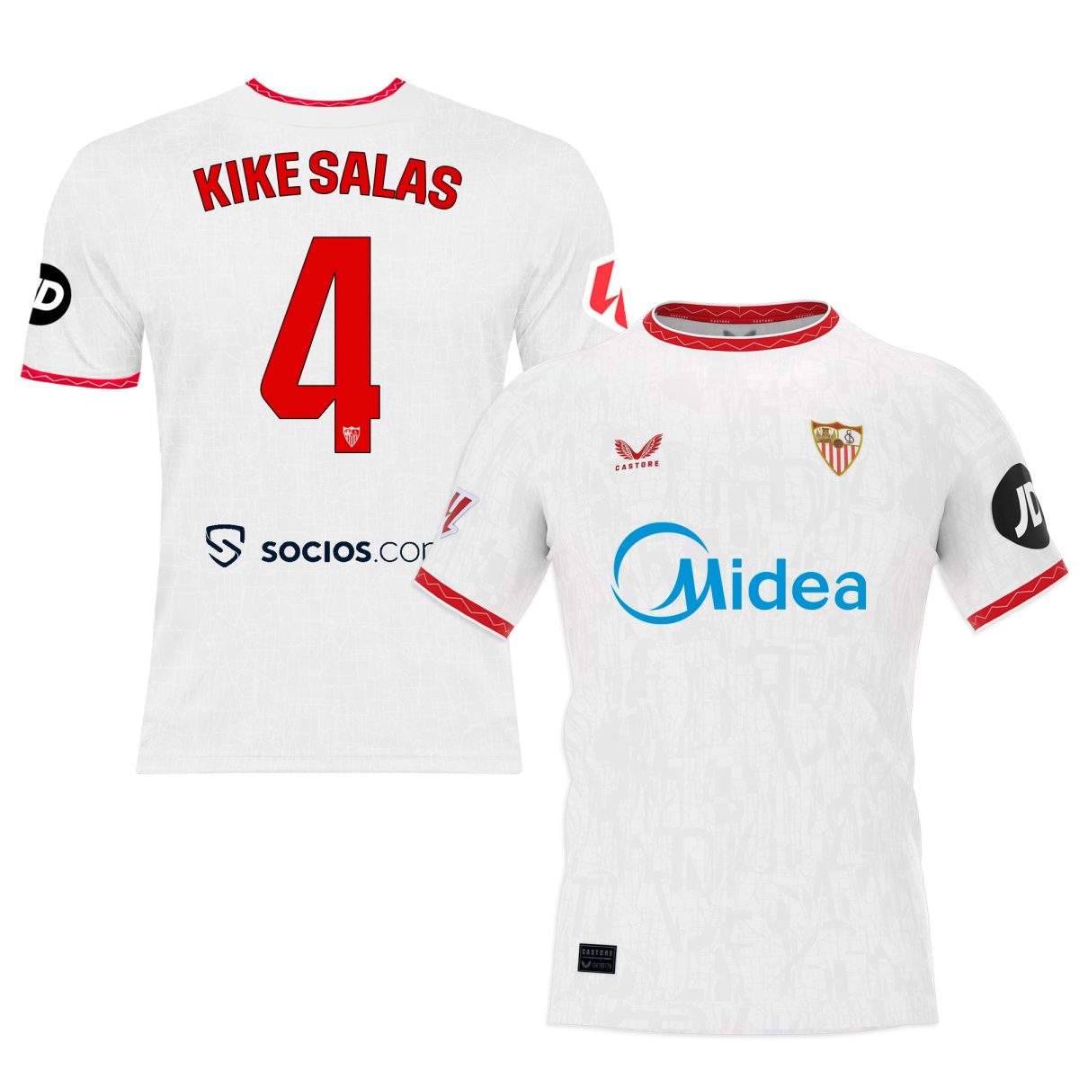 kike salas home adult t-shirt 2425 Collection - Sevilla FC Apparel and Gear