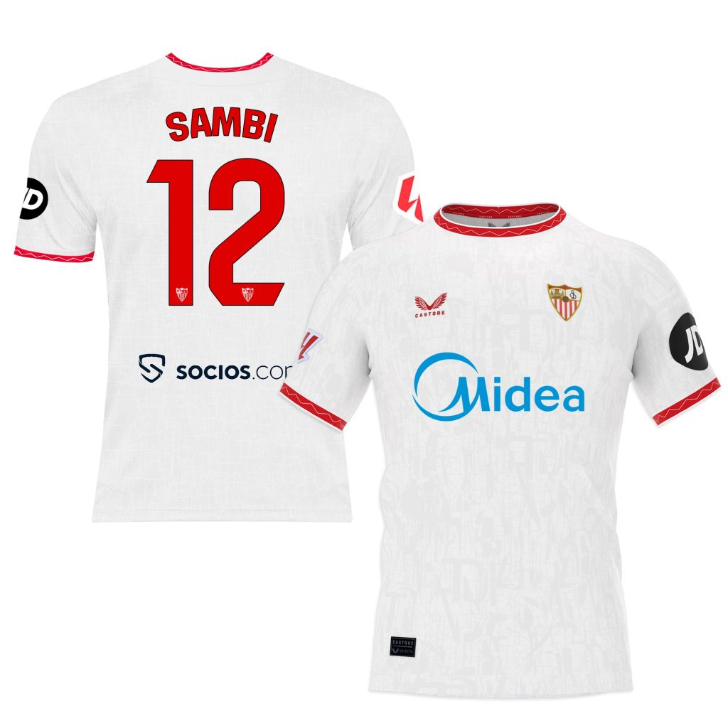 sambi t-shirt home adult 2425 Collection - Sevilla FC Apparel and Gear